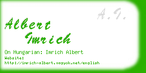 albert imrich business card